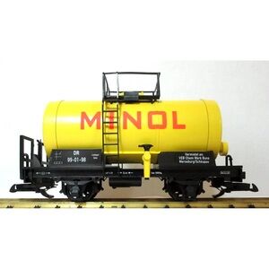 Train die cast G Scale LGB 45400 Minol Tank Car Yellow vintage